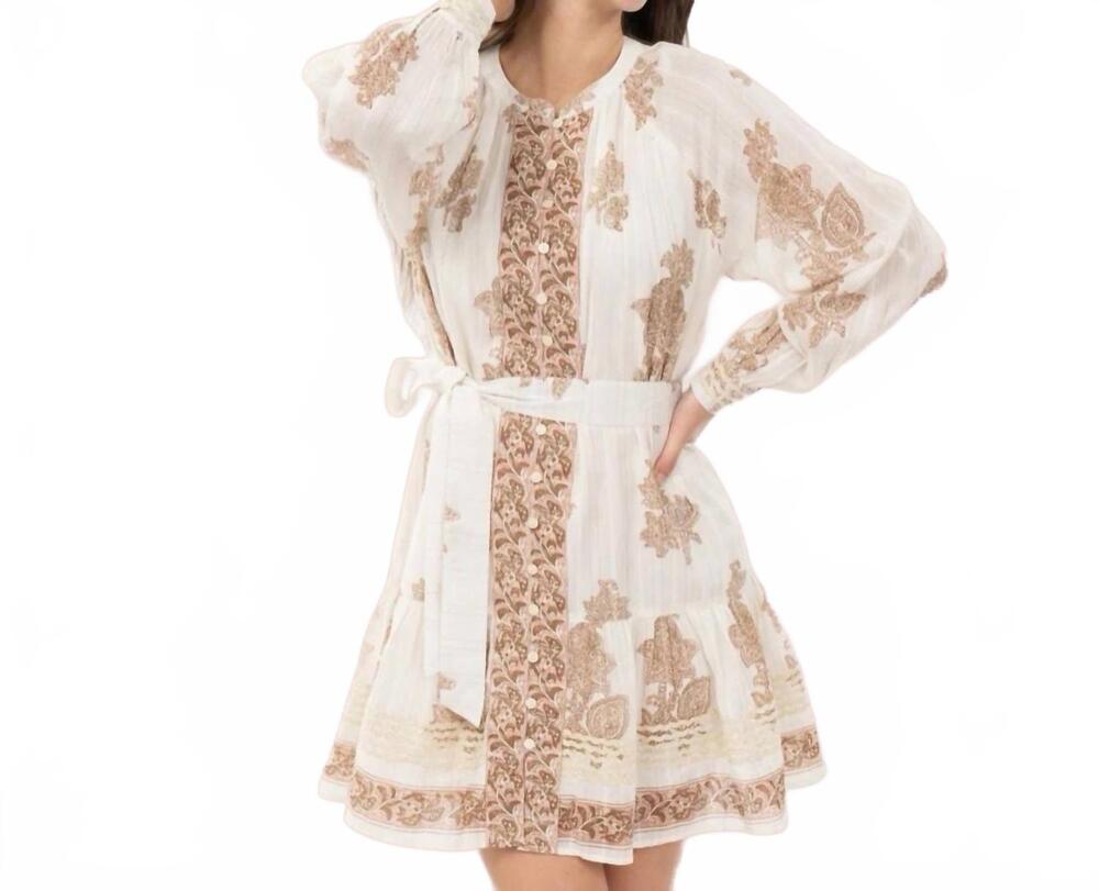 NEW UNCLE FRANK the sienna shimmer mini dress in ivory